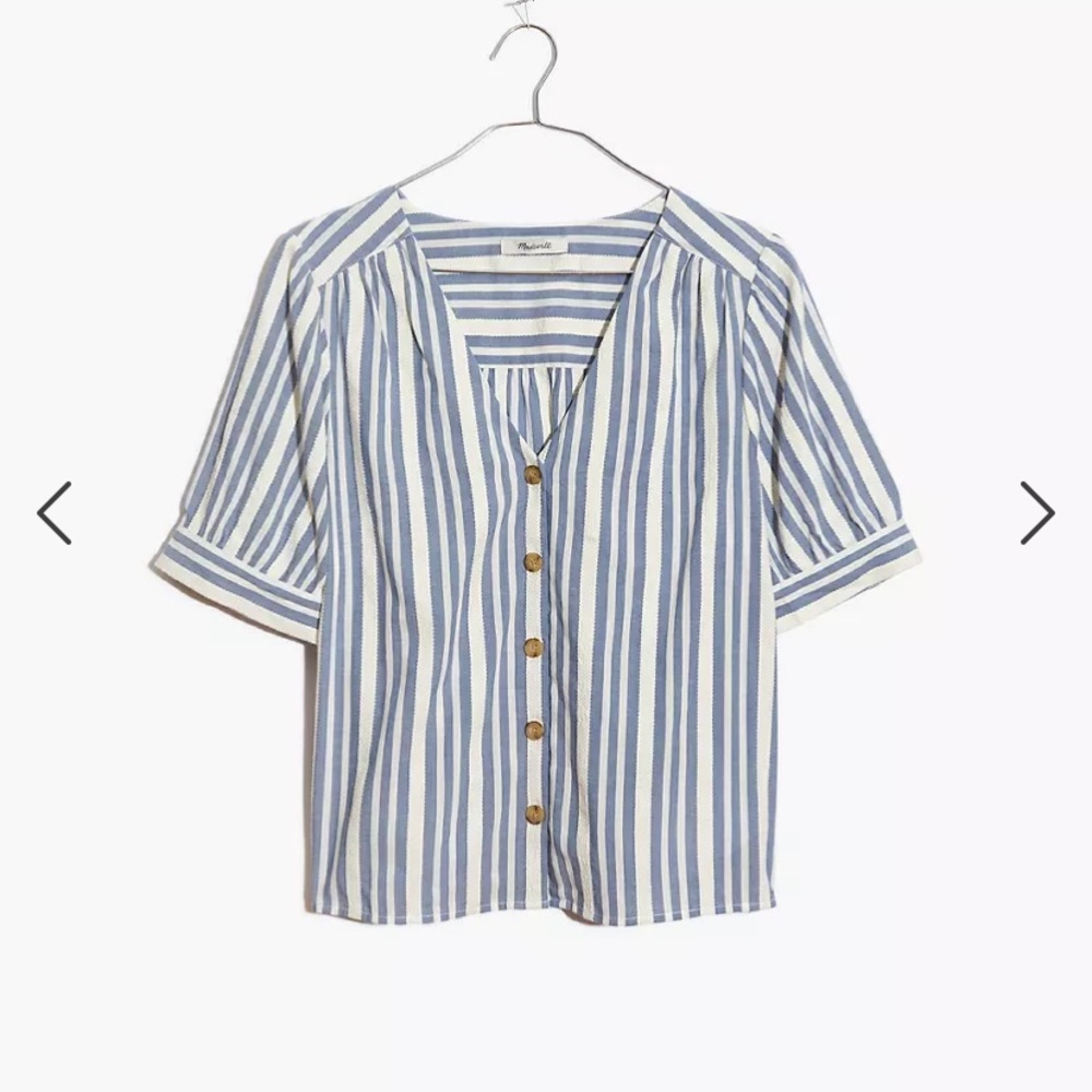 Madewell Plaza Button-Front Shirt in Stripe